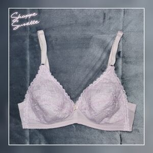 Forever Yours Vintage 1960s-1970s Pink Lace Lined Bra Size 34B